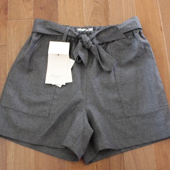 NWT Bonpoint Women's Virgin Wool Gray Shorts Belted Gustavey Style 36 (US 4) - Picture 1 of 9